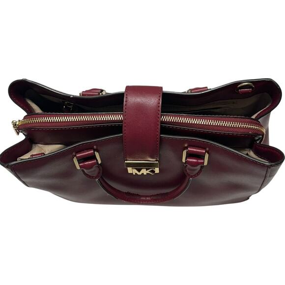 Michael Kors Mindy MD EW Satchel + Carryall Wallet in Burgundy - Picture 6 of 14